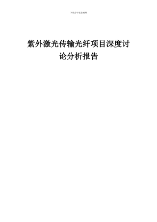 2024年紫外激光传输光纤项目深度研究分析报告