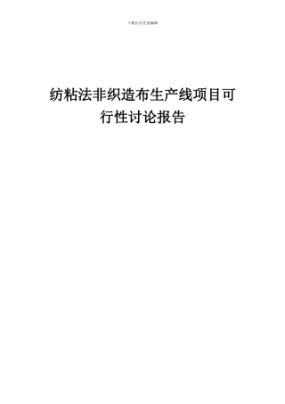 2024年纺粘法非织造布生产线项目可行性研究报告