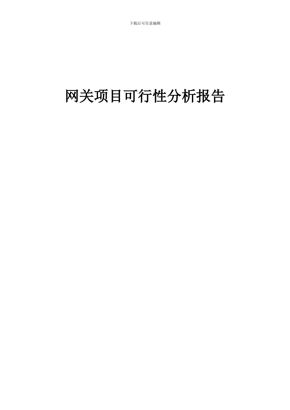 2024年网关项目可行性分析报告_第1页
