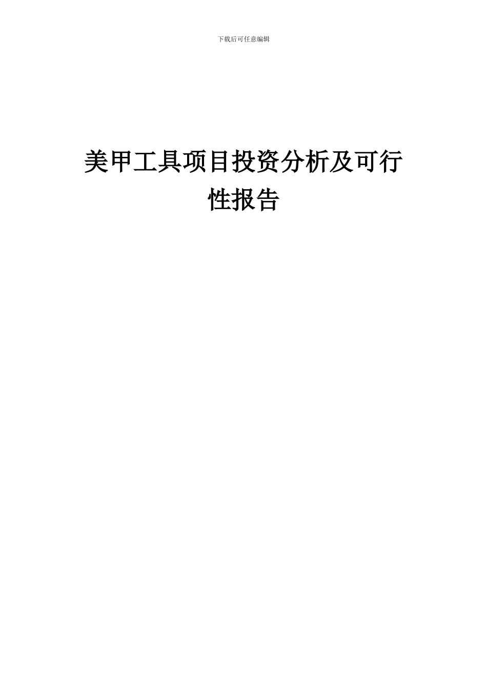 2024年美甲工具项目投资分析及可行性报告_第1页