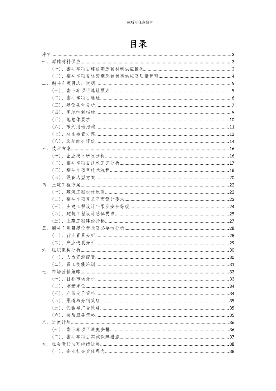 2024年翻斗车项目投资分析及可行性报告_第2页