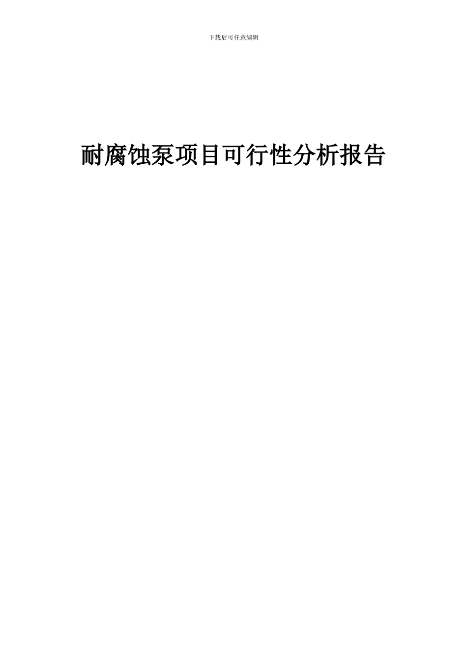 2024年耐腐蚀泵项目可行性分析报告_第1页