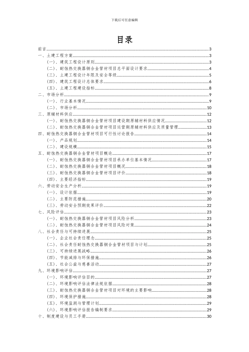 2024年耐蚀热交换器铜合金管材项目可行性研究报告_第2页