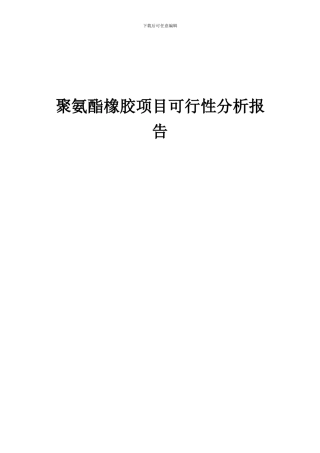 2024年聚氨酯橡胶项目可行性分析报告