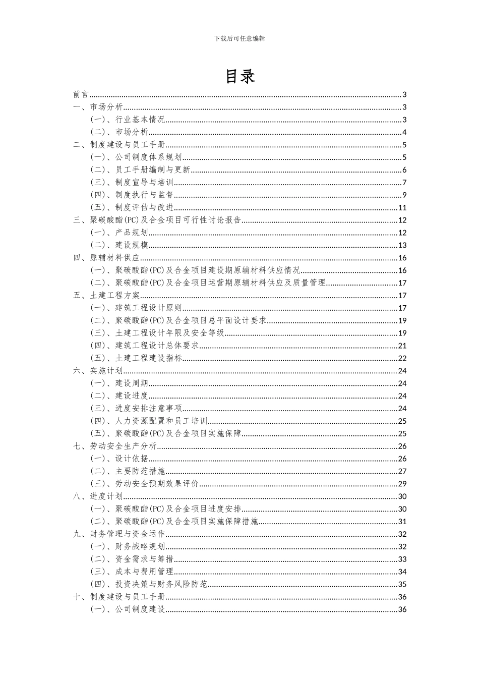 2024年聚碳酸酯(PC)及合金项目可行性分析报告_第2页
