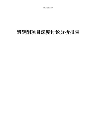 2024年聚醚酮项目深度研究分析报告