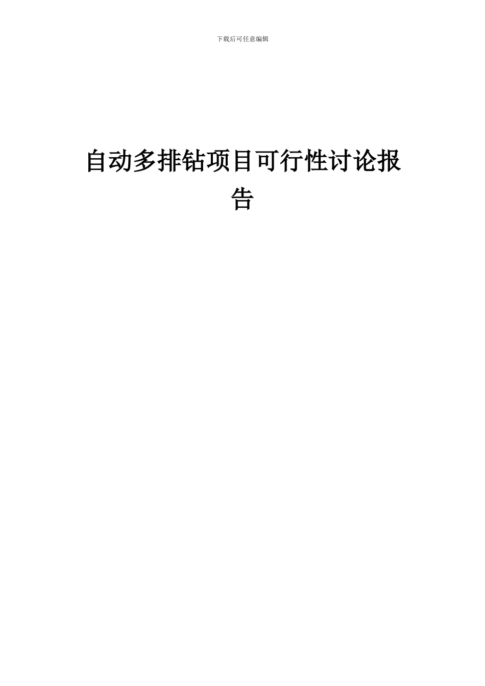 2024年自动多排钻项目可行性研究报告_第1页