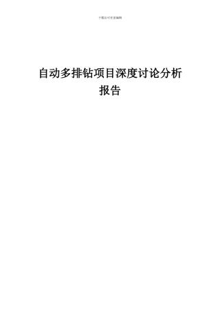 2024年自动多排钻项目深度研究分析报告