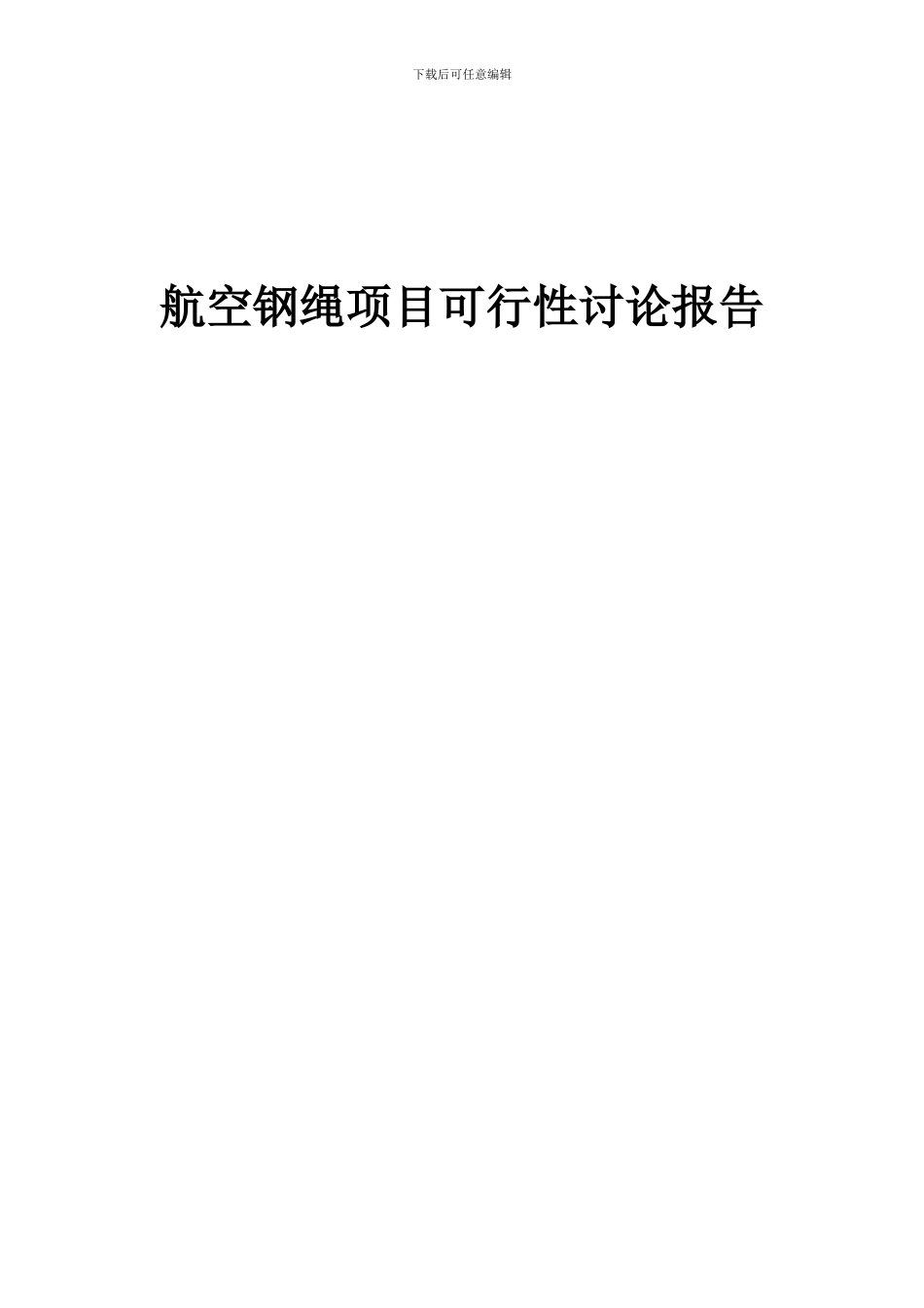 2024年航空钢绳项目可行性研究报告_第1页