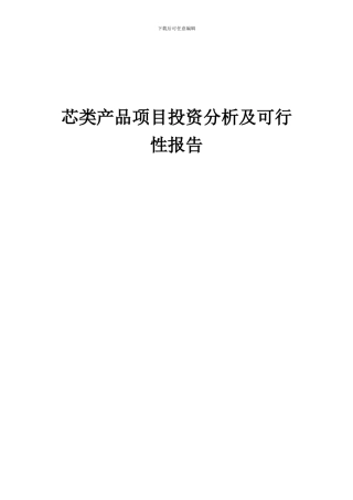 2024年芯类产品项目投资分析及可行性报告