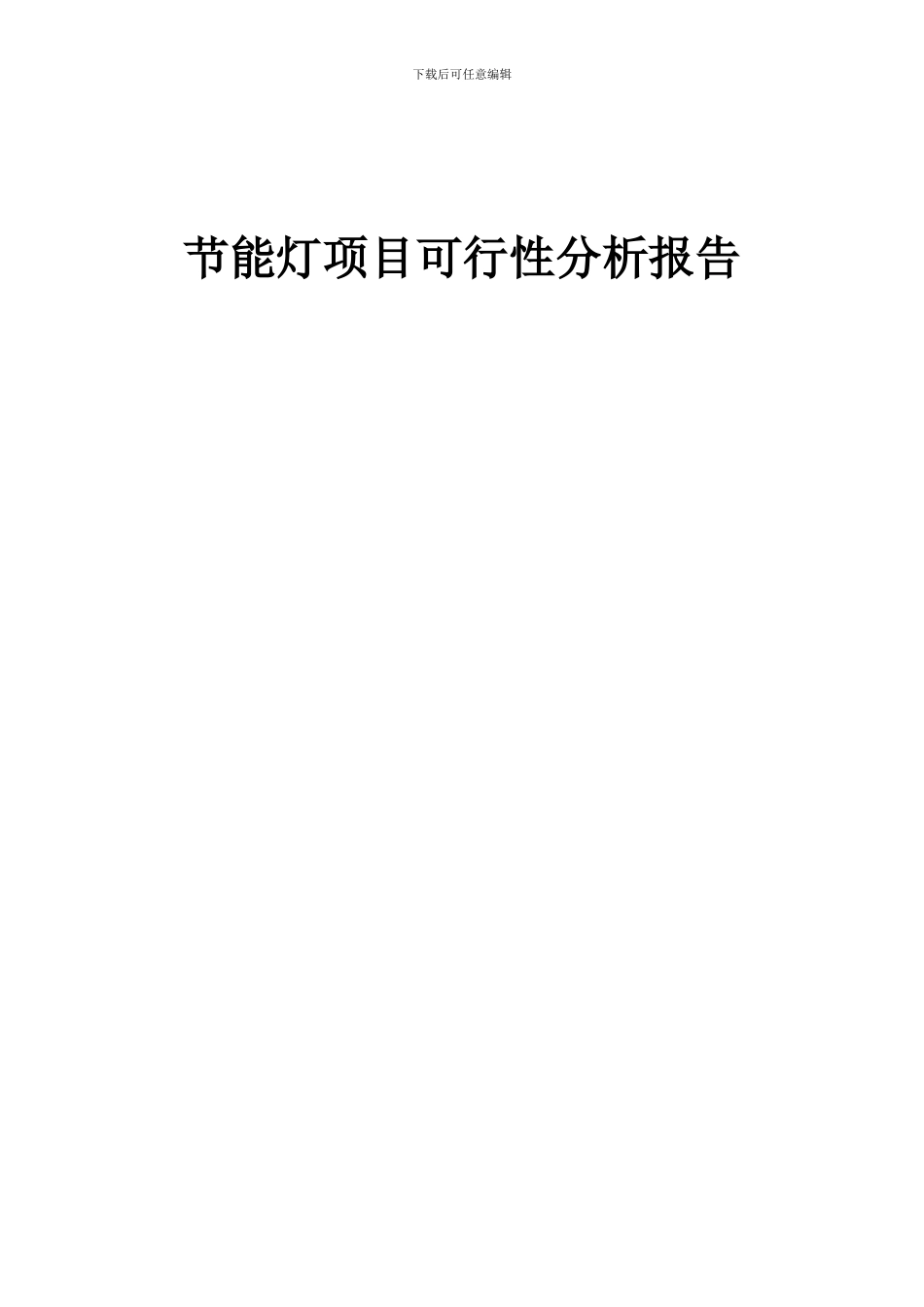 2024年节能灯项目可行性分析报告_第1页