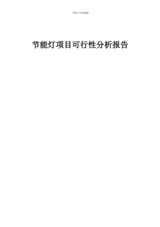 2024年节能灯项目可行性分析报告