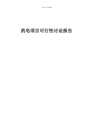 2024年药皂项目可行性研究报告