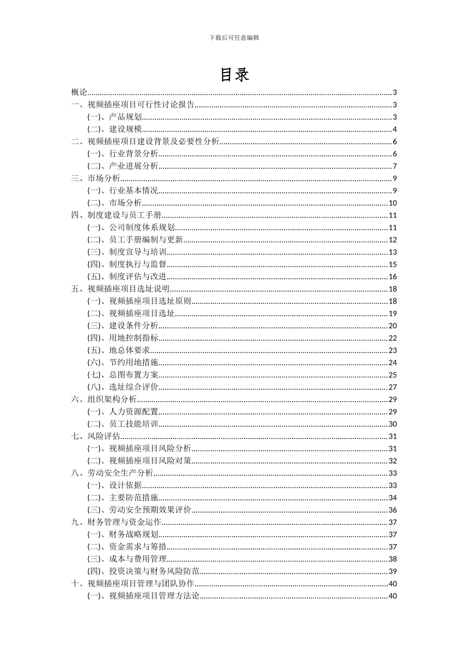 2024年视频插座项目投资分析及可行性报告_第2页