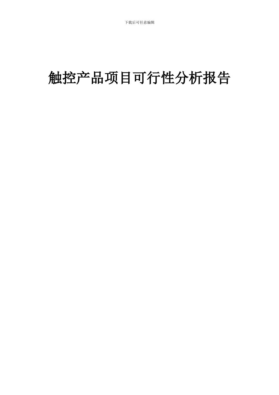 2024年触控产品项目可行性分析报告_第1页