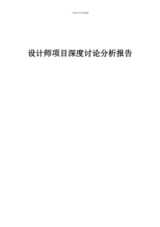 2024年设计师项目深度研究分析报告