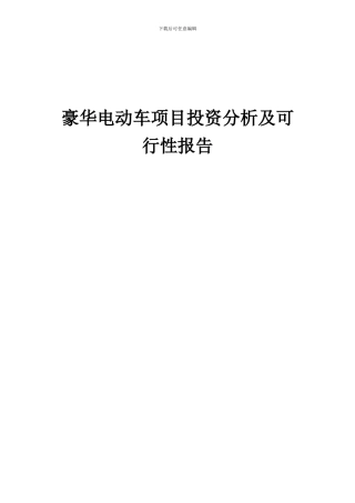 2024年豪华电动车项目投资分析及可行性报告