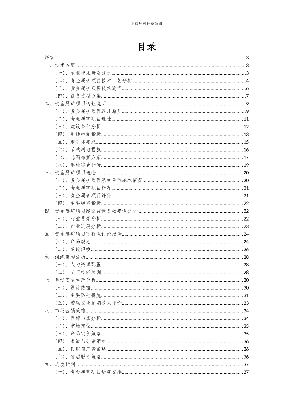 2024年贵金属矿项目可行性研究报告_第2页