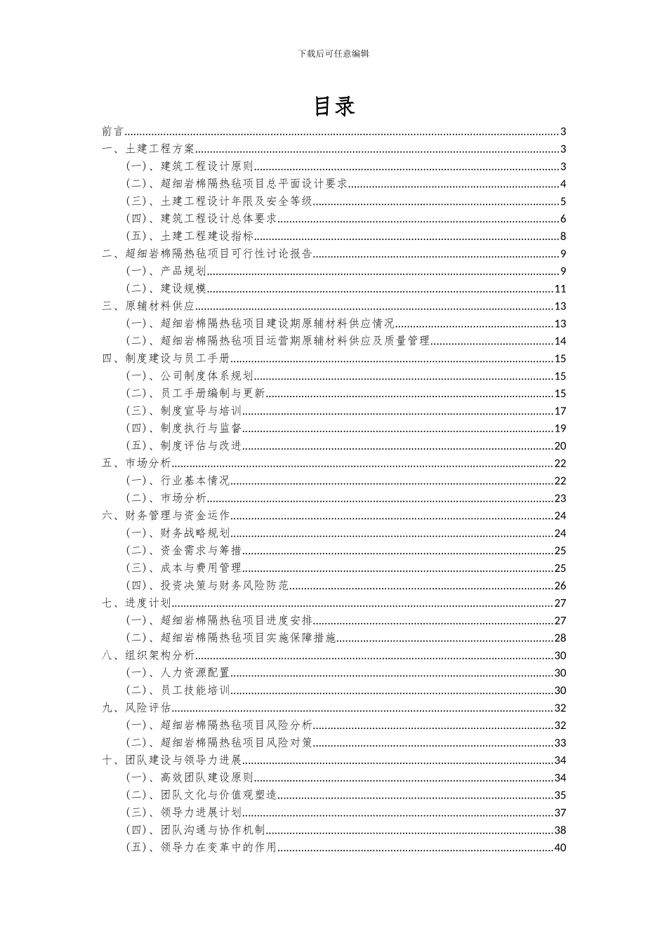 2024年超细岩棉隔热毡项目投资分析及可行性报告_第2页