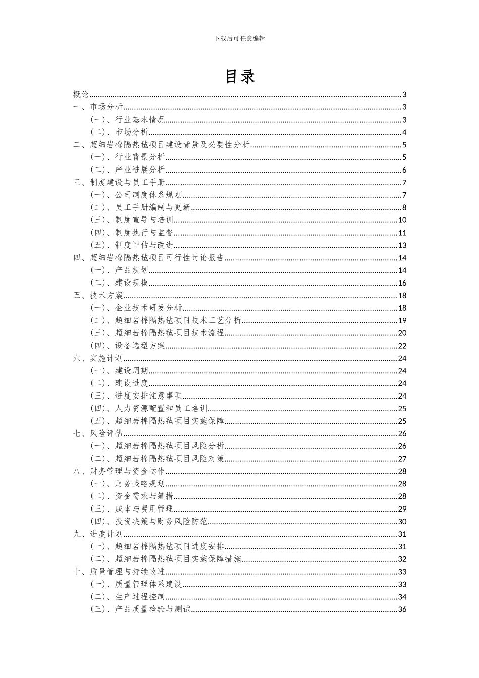 2024年超细岩棉隔热毡项目可行性分析报告_第2页