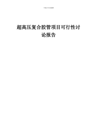 2024年超高压复合胶管项目可行性研究报告
