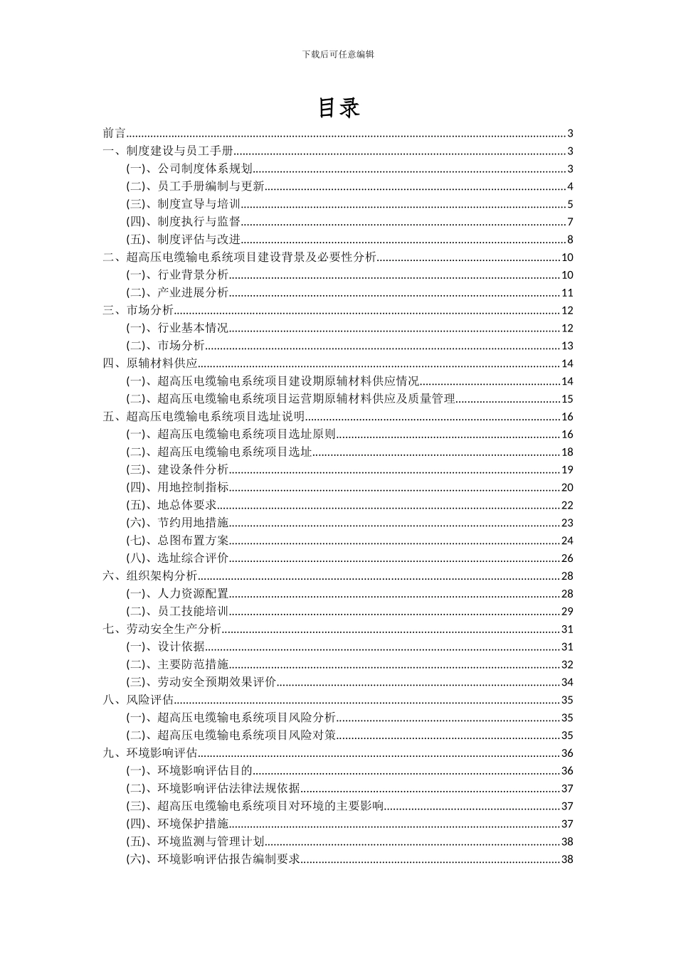 2024年超高压电缆输电系统项目深度研究分析报告_第2页