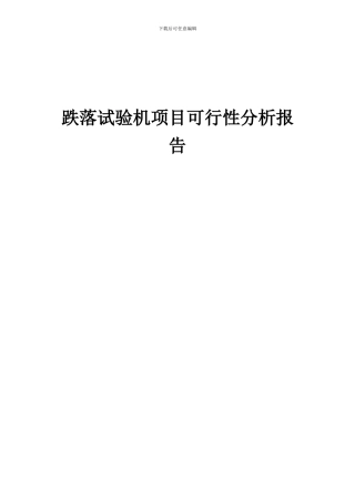 2024年跌落试验机项目可行性分析报告