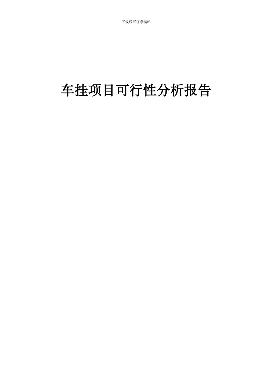 2024年车挂项目可行性分析报告_第1页