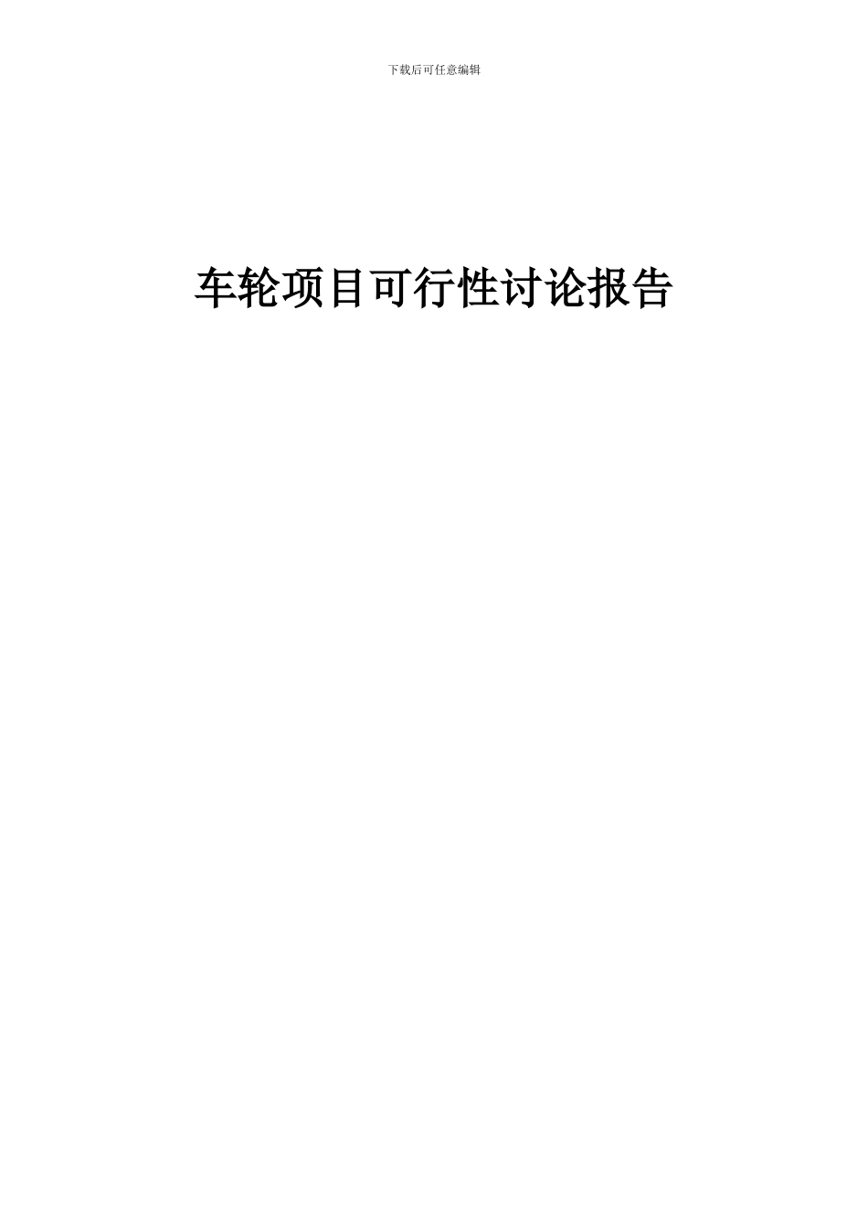 2024年车轮项目可行性研究报告_第1页