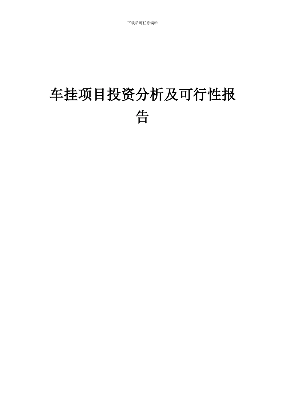 2024年车挂项目投资分析及可行性报告_第1页