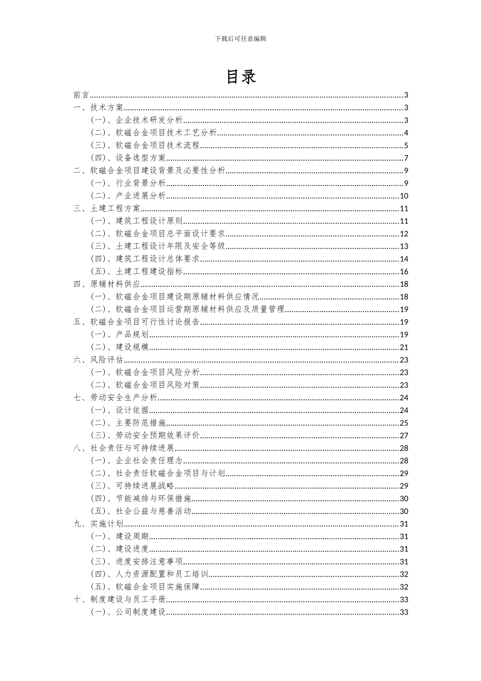 2024年软磁合金项目可行性分析报告_第2页