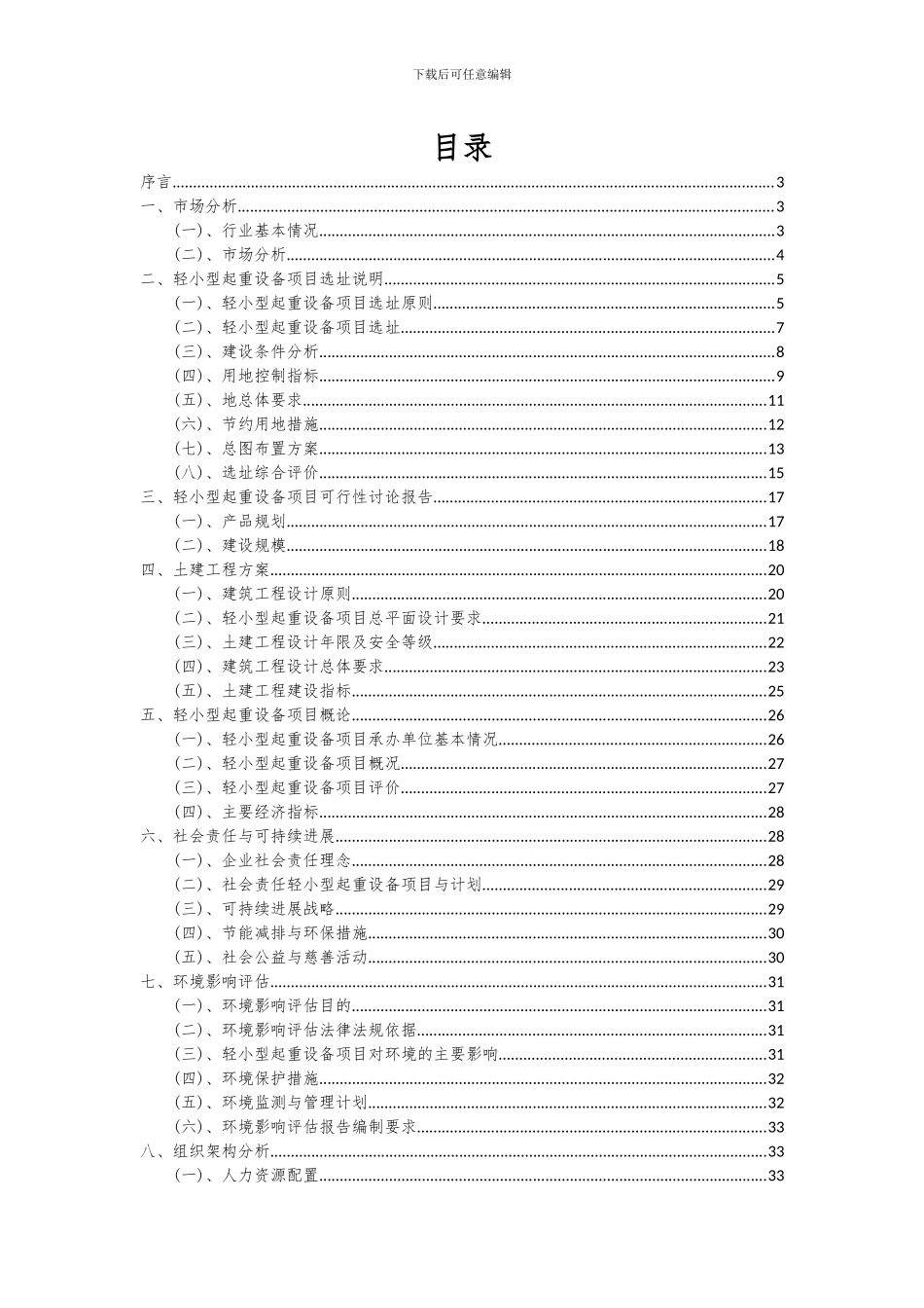 2024年轻小型起重设备项目可行性研究报告_第2页