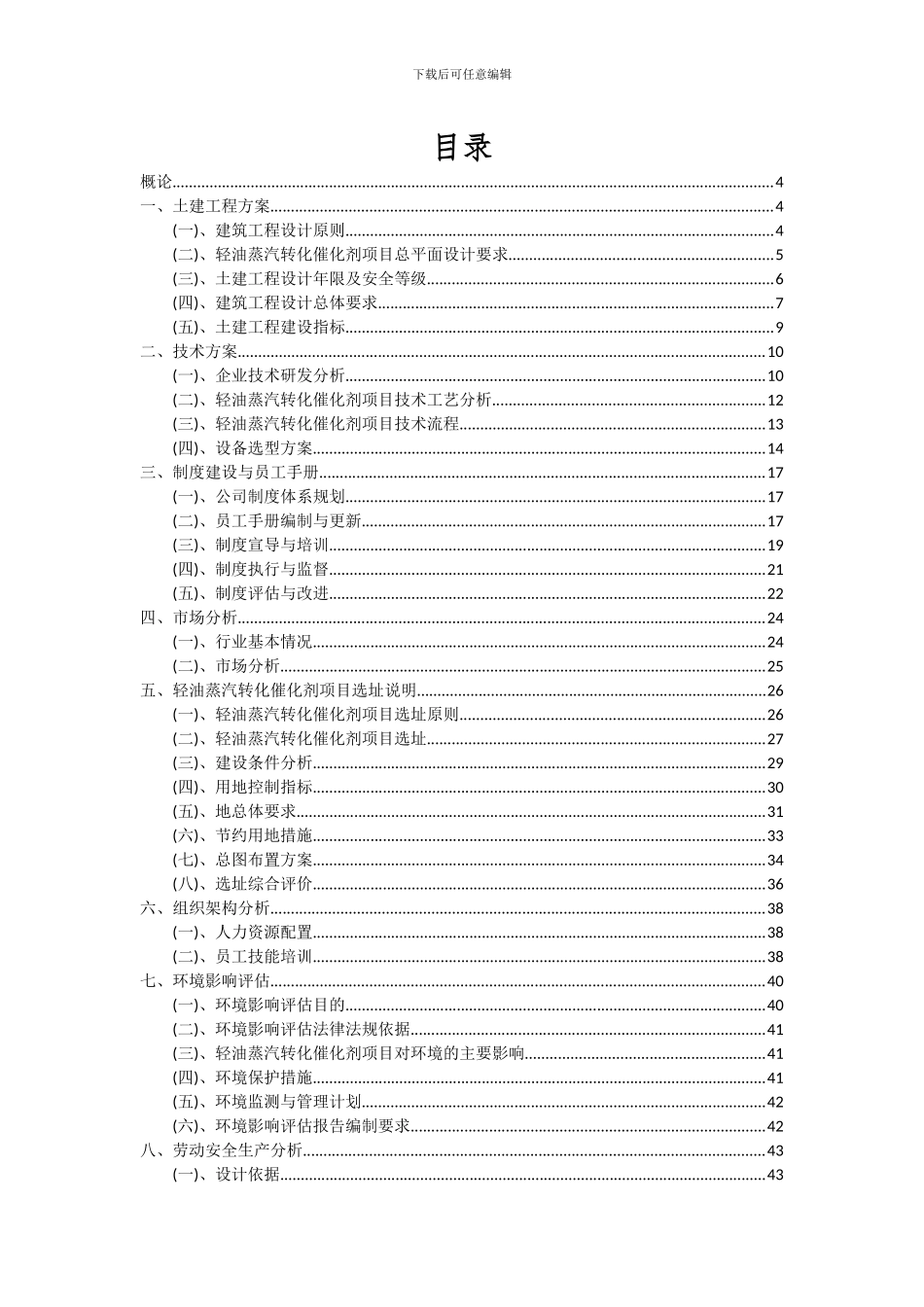 2024年轻油蒸汽转化催化剂项目投资分析及可行性报告_第2页