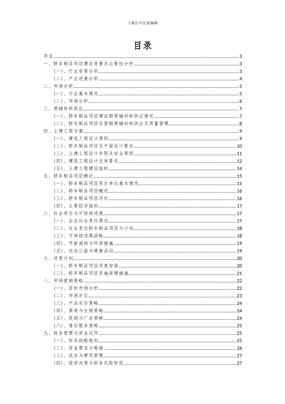 2024年轿车制品项目可行性分析报告_第2页