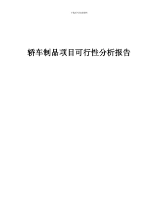2024年轿车制品项目可行性分析报告