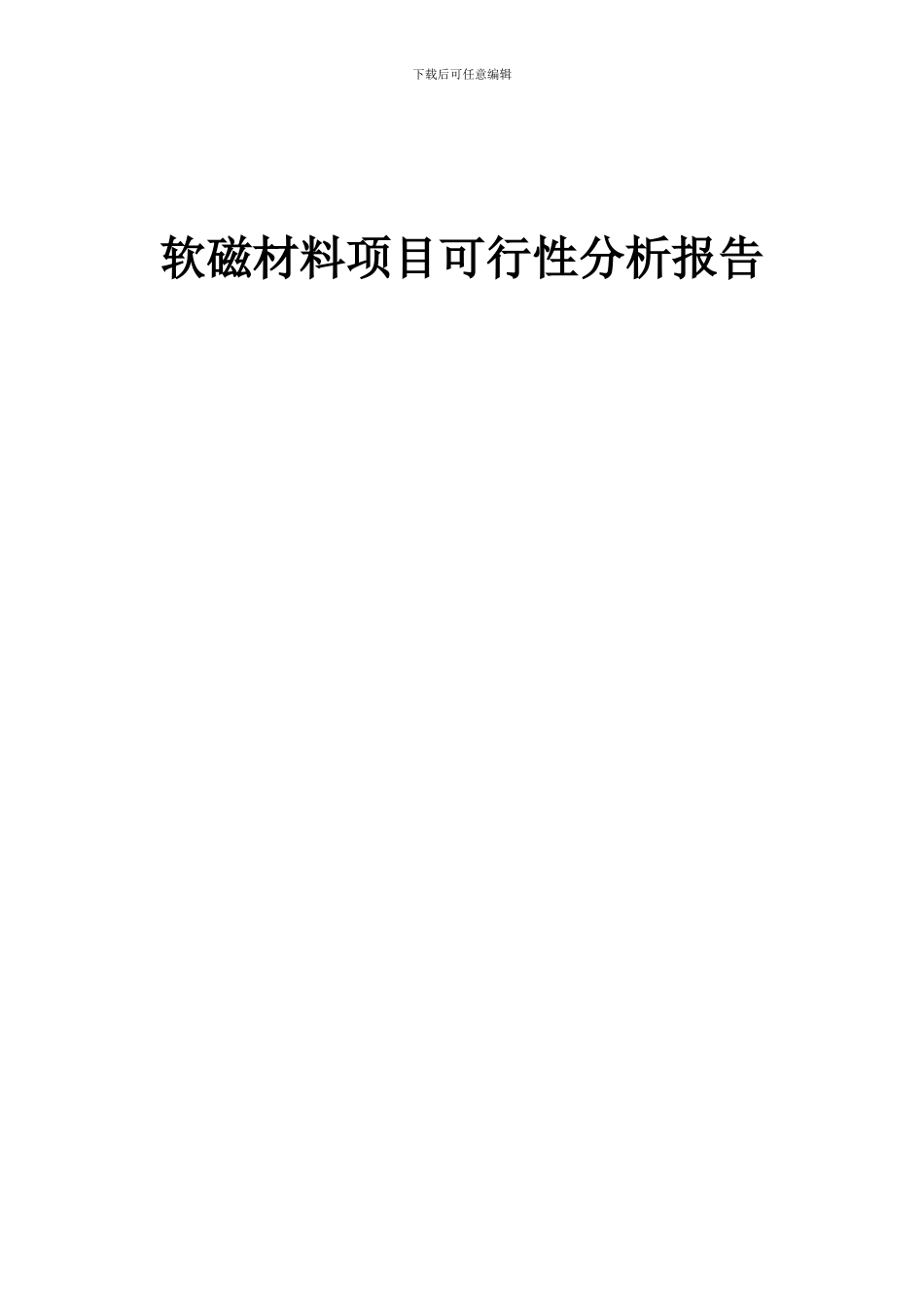 2024年软磁材料项目可行性分析报告_第1页