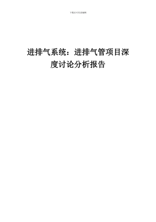 2024年进排气系统：进排气管项目深度研究分析报告