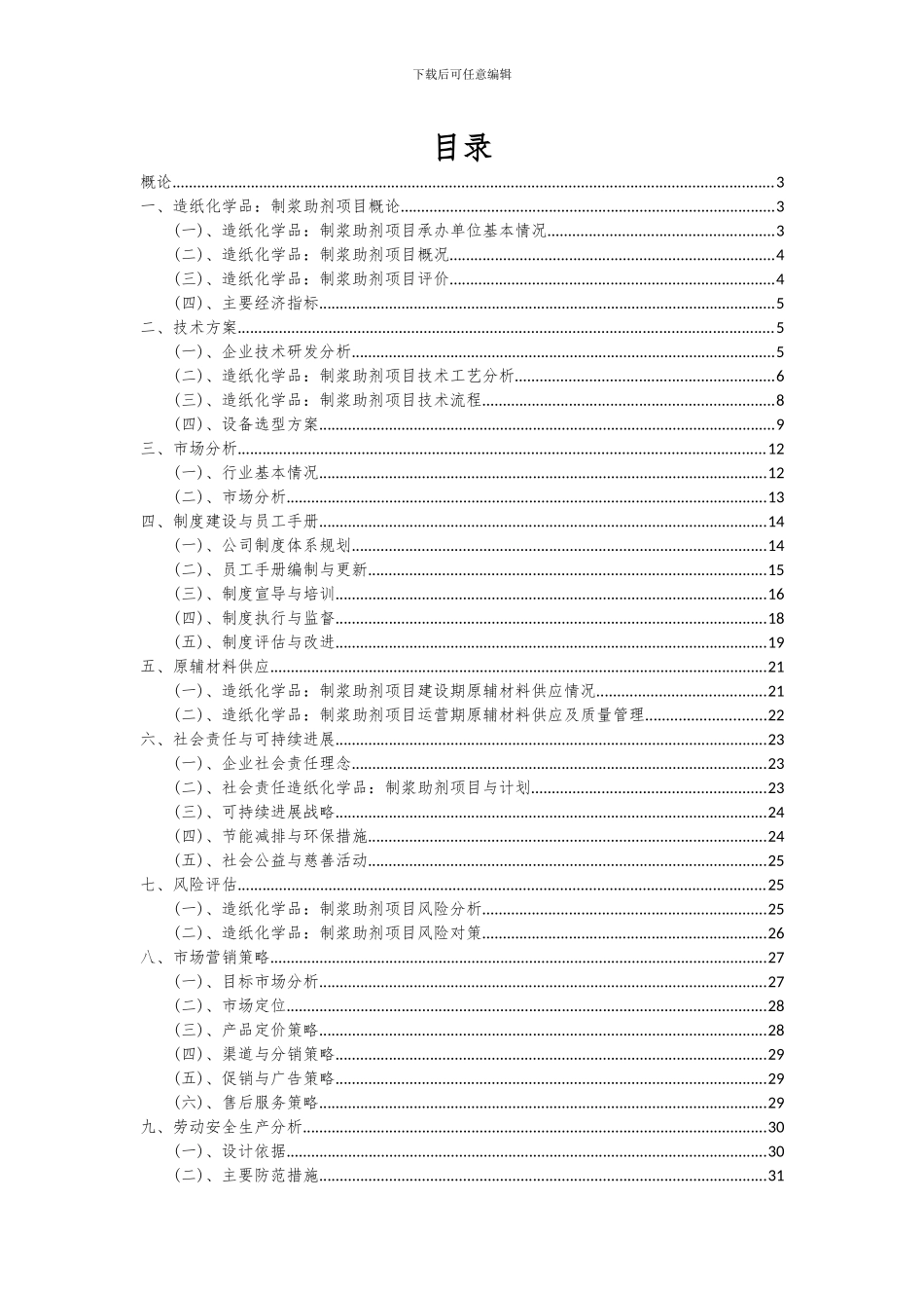 2024年造纸化学品：制浆助剂项目可行性分析报告_第2页