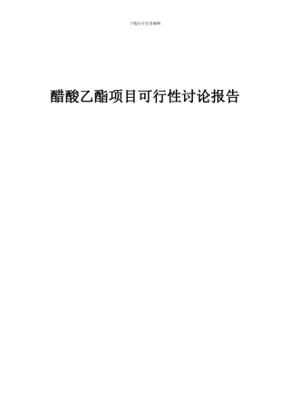 2024年醋酸乙酯项目可行性研究报告