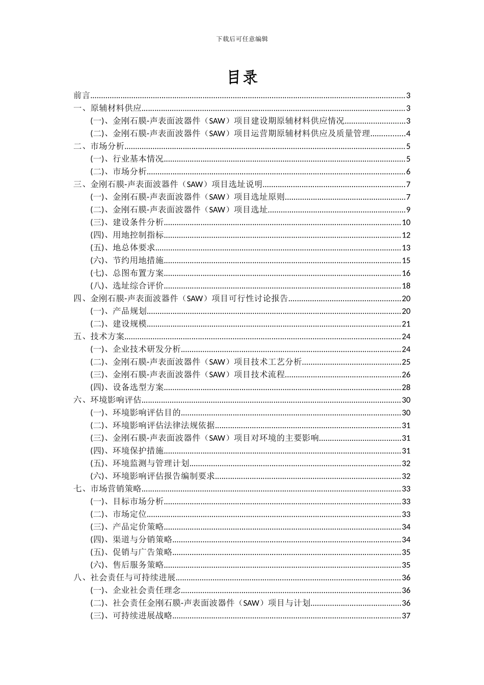 2024年金刚石膜-声表面波器件(SAW)项目可行性研究报告_第2页