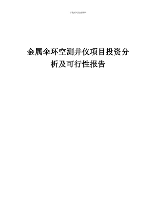 2024年金属伞环空测井仪项目投资分析及可行性报告