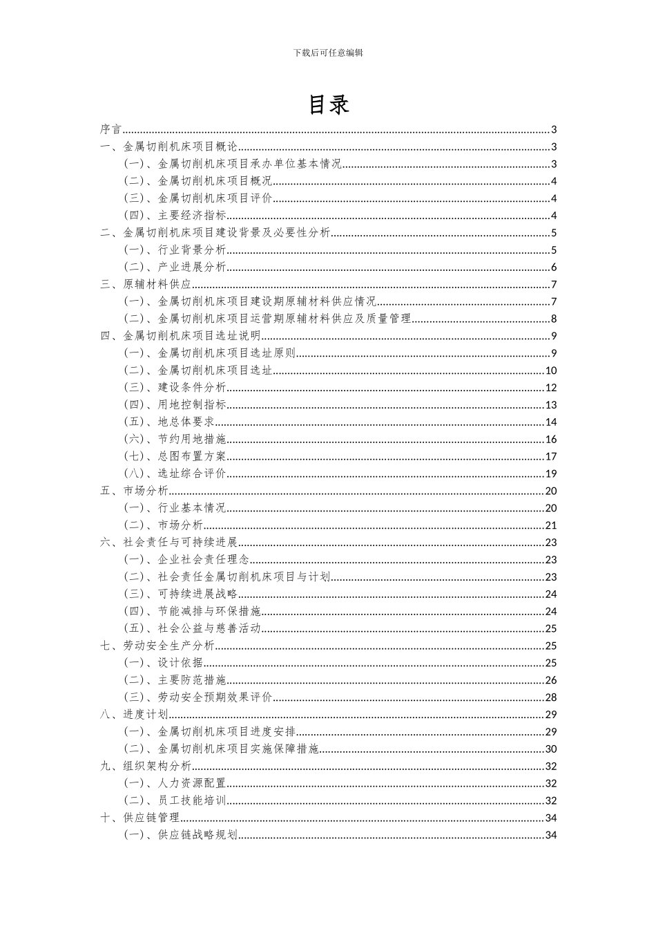 2024年金属切削机床项目投资分析及可行性报告_第2页
