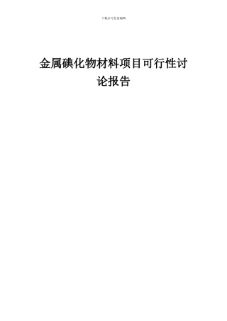 2024年金属碘化物材料项目可行性研究报告