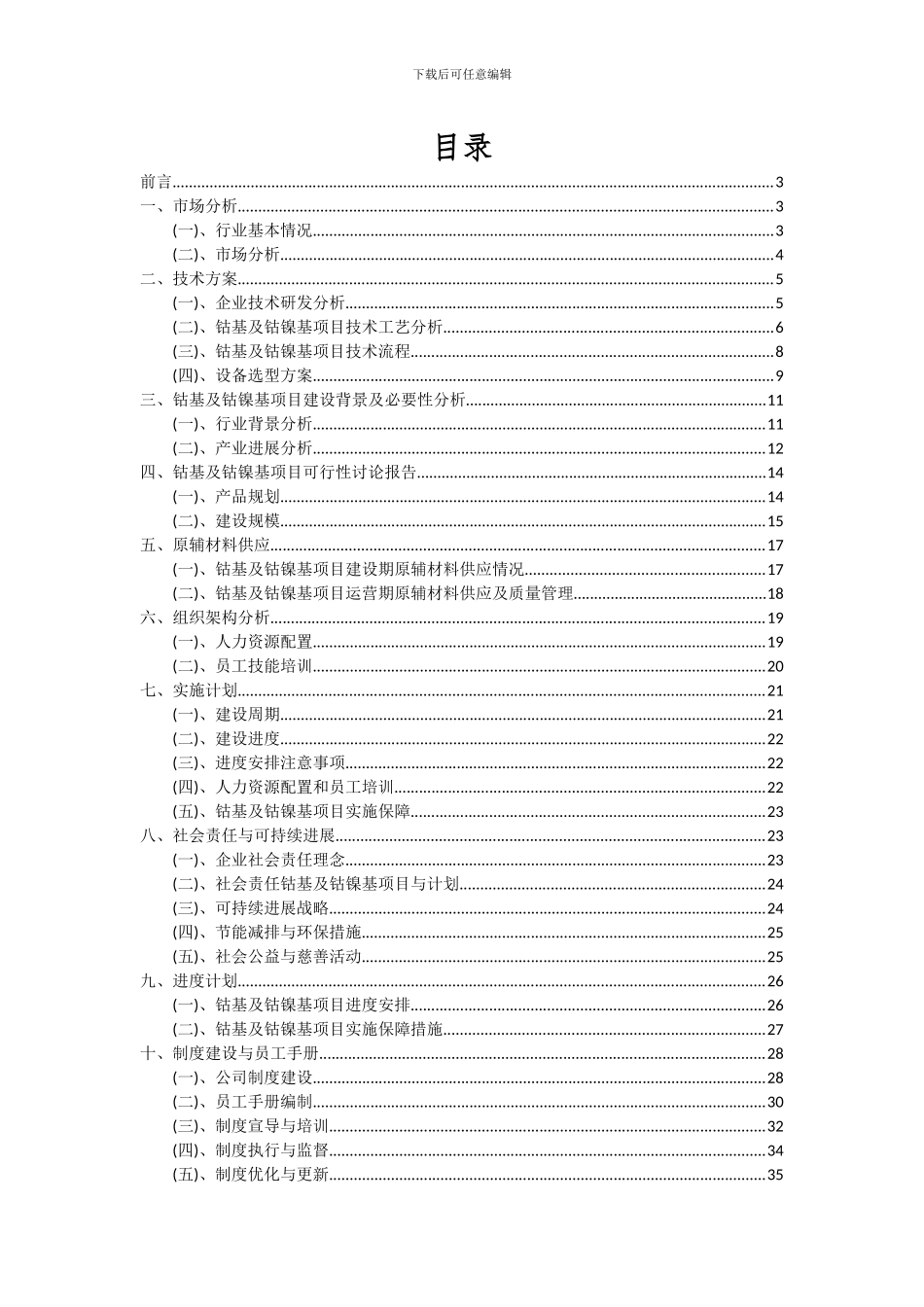 2024年钴基及钴镍基项目投资分析及可行性报告_第2页