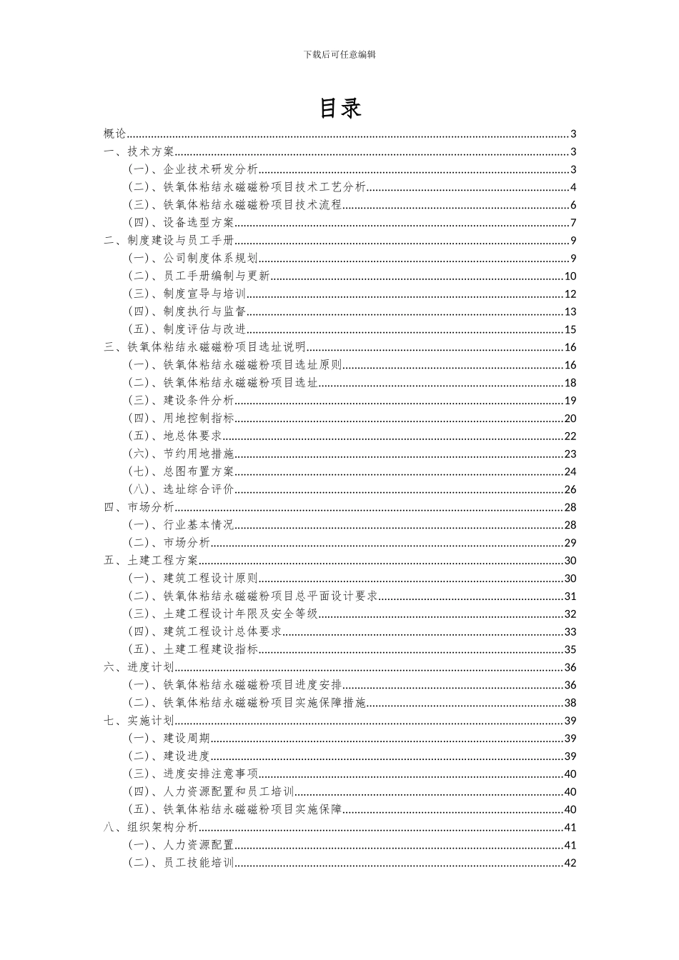 2024年铁氧体粘结永磁磁粉项目可行性分析报告_第2页