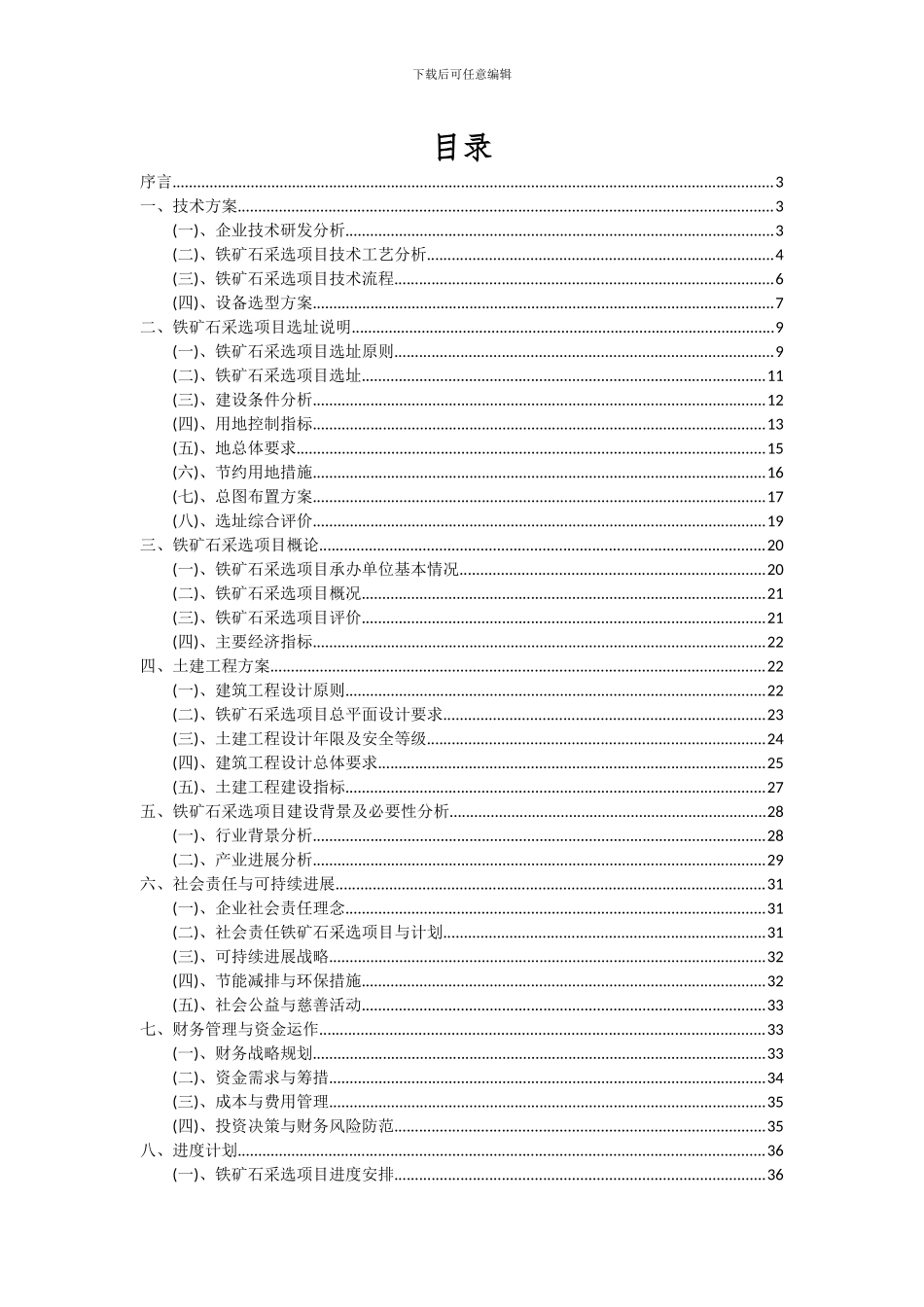 2024年铁矿石采选项目可行性研究报告_第2页