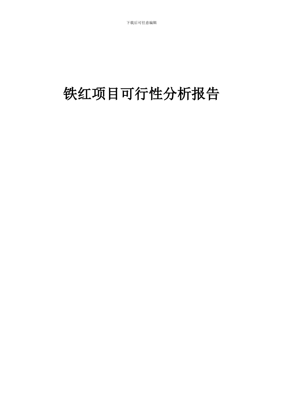 2024年铁红项目可行性分析报告_第1页