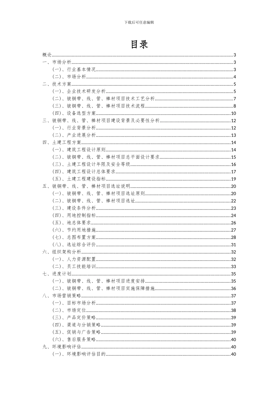 2024年铍铜带、线、管、棒材项目可行性分析报告_第2页