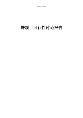 2024年铼项目可行性研究报告