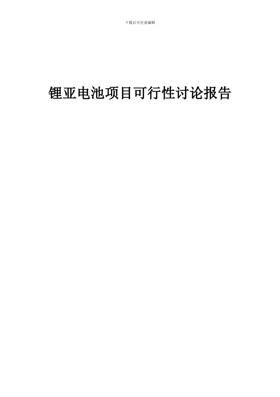 2024年锂亚电池项目可行性研究报告_第1页